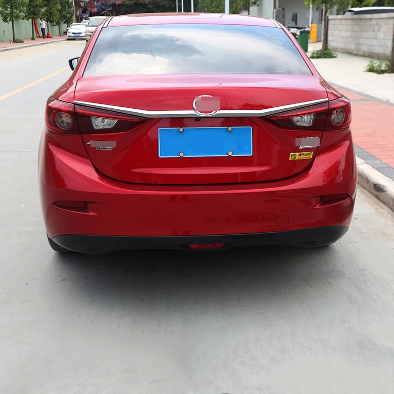 Авто аксессуары подходят для Mazda 3 Axela Седан ABS Chrome задний багажник крышка рельефная Накладка для отделки 2 шт