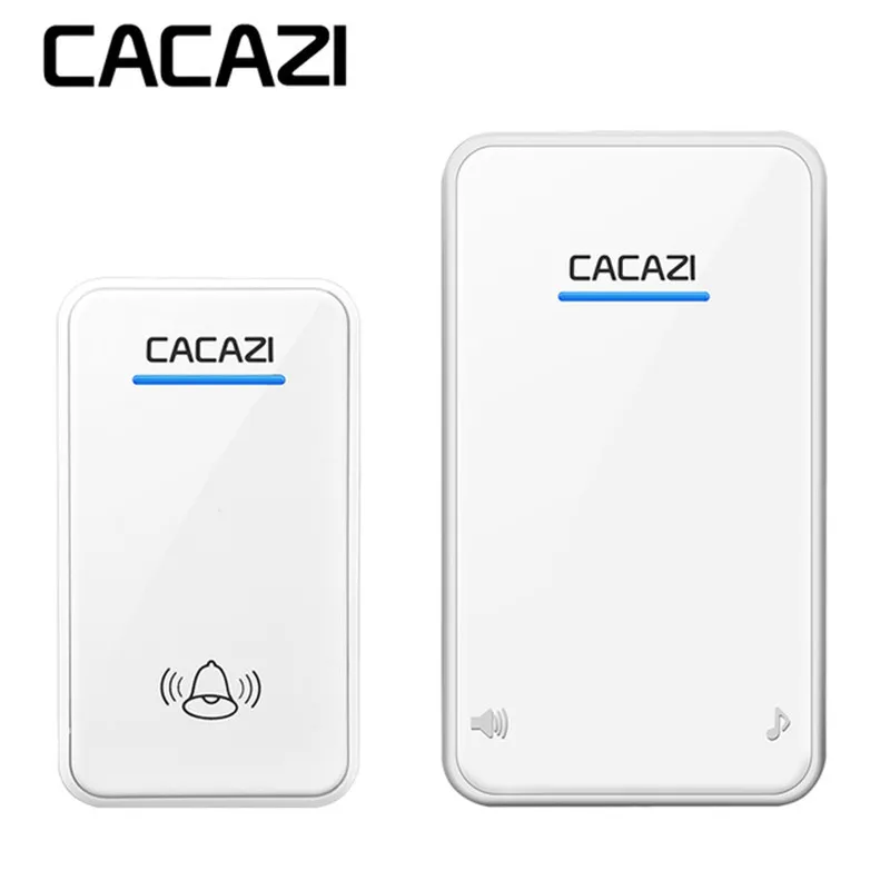 CACAZI Колокольчик для дома беспроводной дверной звонок DC на батарейках 300 м Пульт