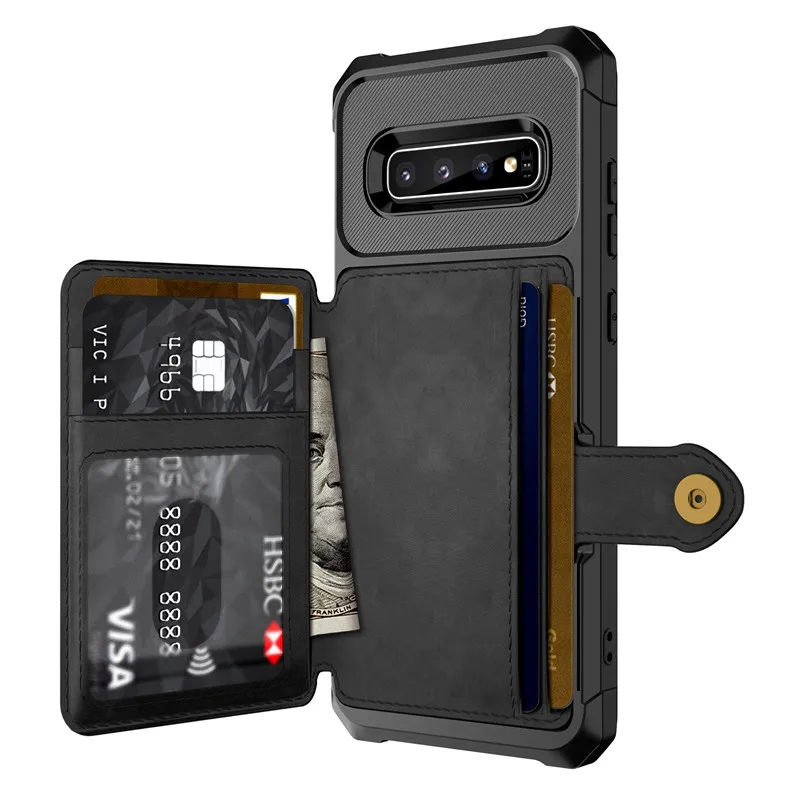 Чехол с магнитным держателем для samsung Galaxy S9 S10 S10e из искусственной кожи флип-чехол для телефона для samsung Galaxy S9 S10 Plus Note 9