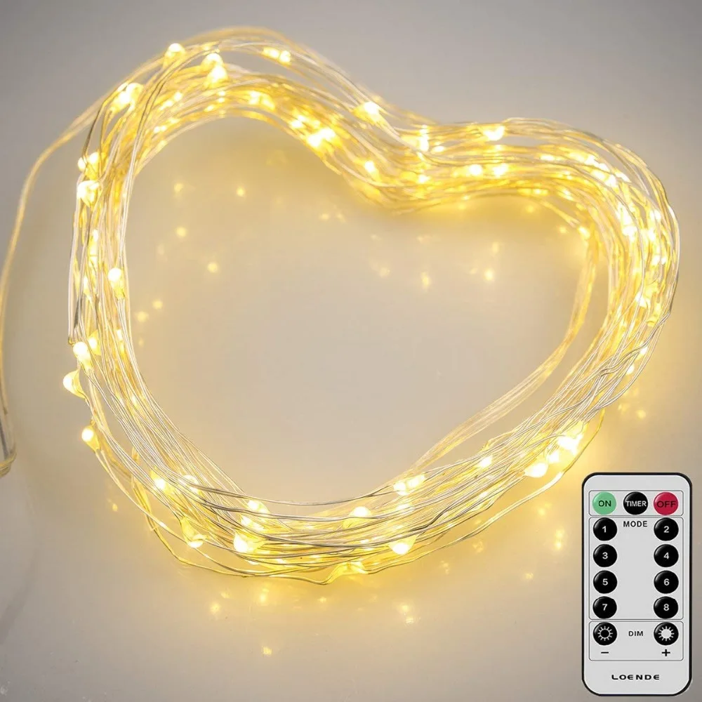 

Aimkeeg 10M 100LED Outdoor Adjustable Waterproof Remote Control String Light Christmas Fairy Lights Battery Operated LED Lights