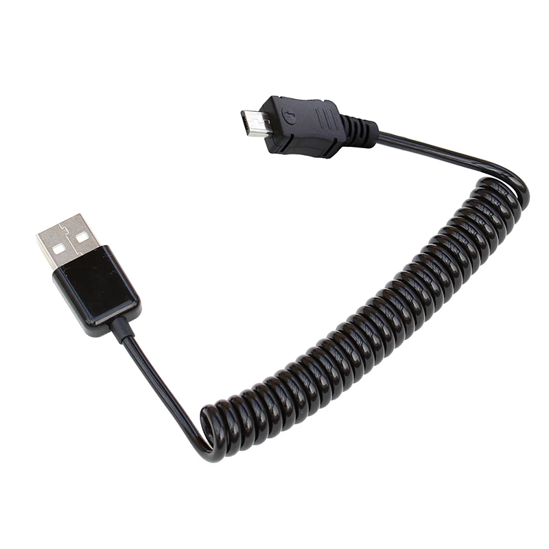 25 см пружинный Спиральный USB 2 0 штекер к Micro кабель для синхронизации данных и