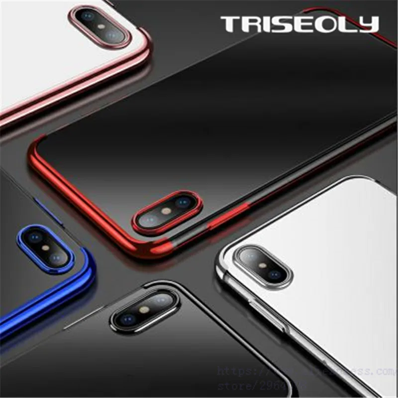 Чехол TRISEOLY для iPhone Xs MAX XR X чехлы Apple 7 8 6 s Plus зеркальный мягкий прозрачный