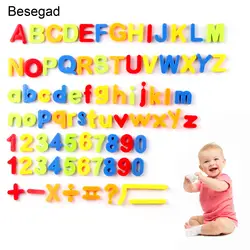 Besegad 80 шт. магнитные числа Алфавит буквы магнит на холодильник для малышей Дошкольное обучение орфографические счеты образовательные