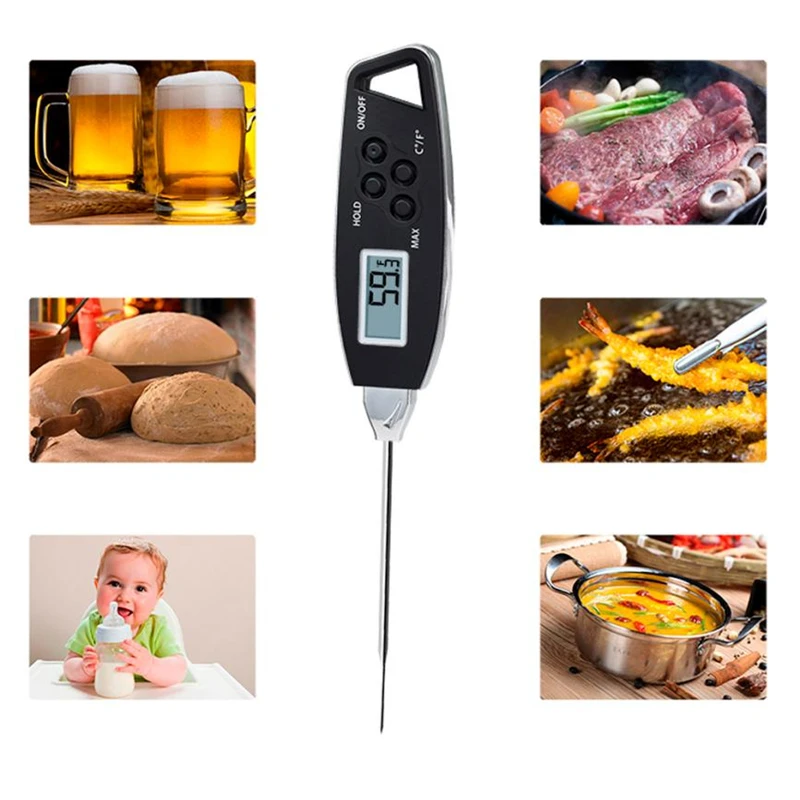 Digital Food Cooking Thermometer Instant Read Meat Thermometer For Kitchen BBQ Practical Wear-resistant Durable Tool C0413#30   05