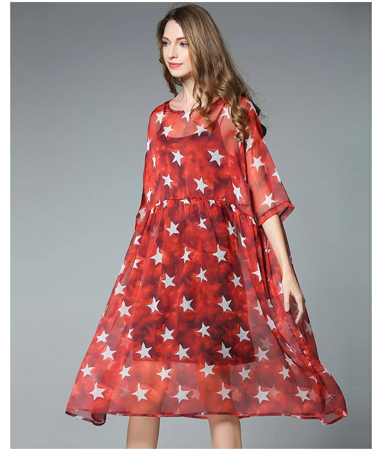 women summer dress plus size europe 2017 woman loose chiffon party