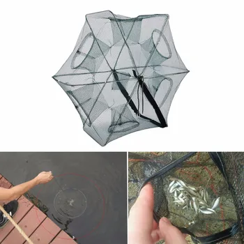 

1Pc Automatic Folding Fishing Net Minnow Shrimp Cage Nylon Foldable Crab Fish Trap Cast Net Cast Fishing Network