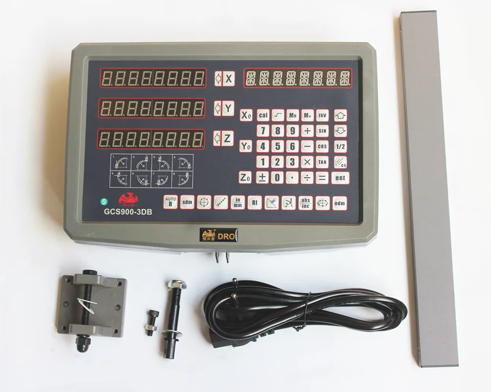 

DRO Digital Readout + 3 linear scale travel 150-1020mm milling lathe machine 3 axis DRO display complete unit+part