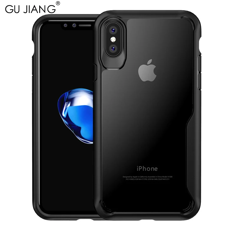 GU JIANG Slim Silicone Transparent Case for iPhone...