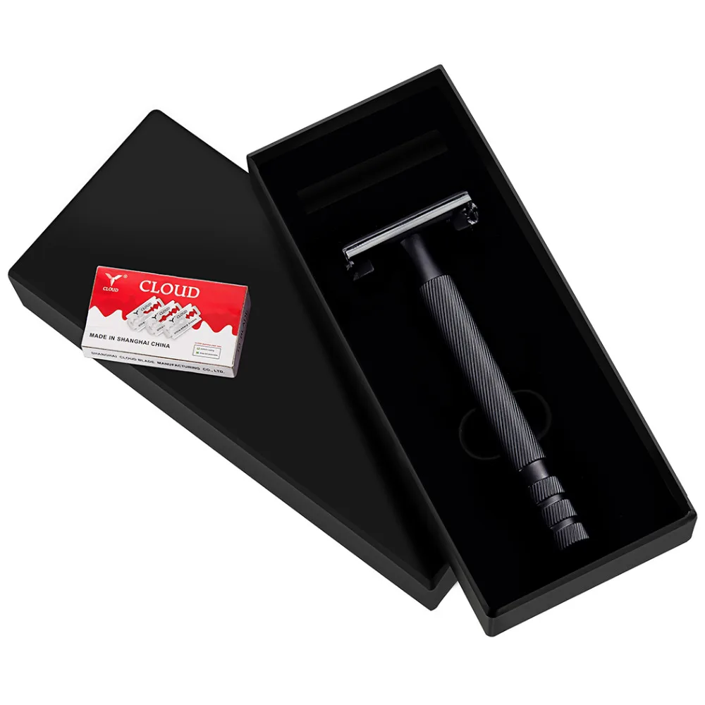 ZY Classic Butterfly Open Safety Razor Double Edge Shaving Razor Long