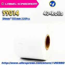 40 Rolls Dymo 99014 совместимый этикетке 54 мм * 101 мм 220 шт./roll белый совместимый для labelwriter 450 turbo принтер Seiko slp 440 450