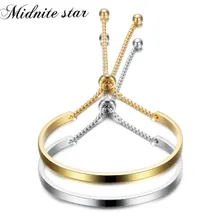 Модные регулируемые браслеты из нержавеющей стали для женщин браслет из цепочек подарок