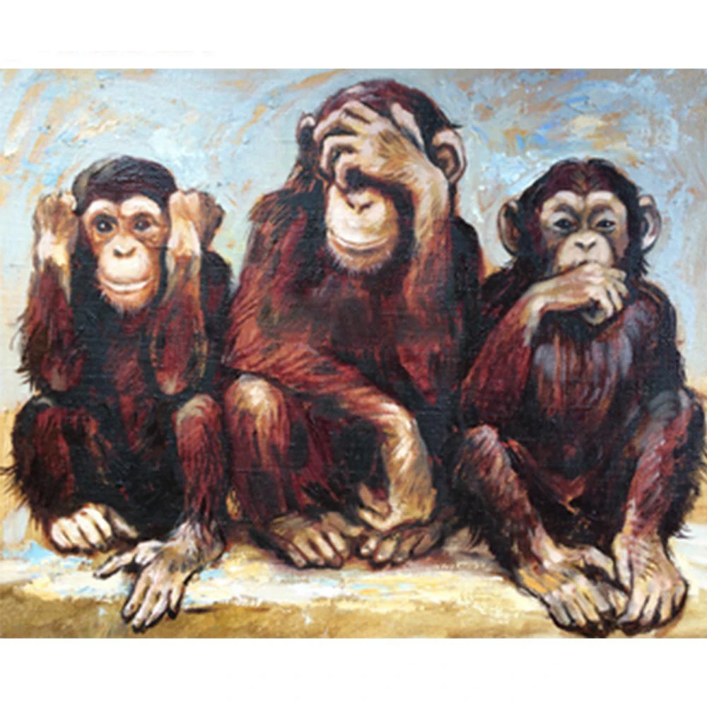 Full 5D DIY Full Square Diamond Painting Monkey Cross Stitch Diamond Embroidery Mosaic Animal Rhinestone Handmade