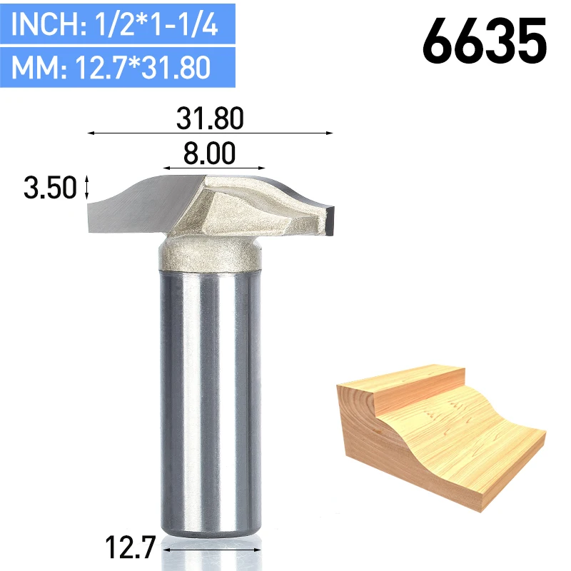 HUHAO 1 шт. 1/" хвостовик Деревообрабатывающие инструменты с ЧПУ Дверь Плесень нож для древесины карбида гравировки фрезы для МДФ твердой древесины - Длина режущей кромки: 6635