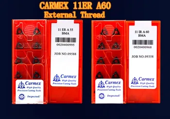 

50PCS CARMEX11ERA60/11ERAG55/11ER1.0 /1.5 2.0/ISO BMA CNC thread Cemented carbide inserts External Thread Turning Tool