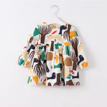 Girls Clothes Three Quarter Sleeve O-Neck Blouses & Shirts Cotton Kids Casual Cartoon Cute Baby Girl Clothing Blouses Infantis