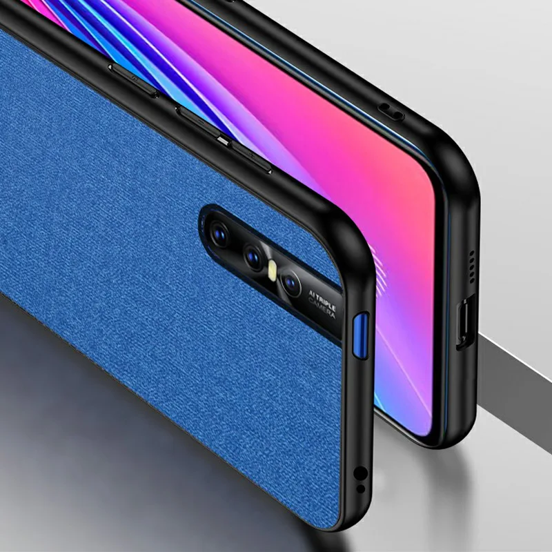 Cloth Texture Case For VIVO V15 Pro Phone Case Silicone Frame Hard PC Back Phone Cover For VIVO V15 Shockproof funda