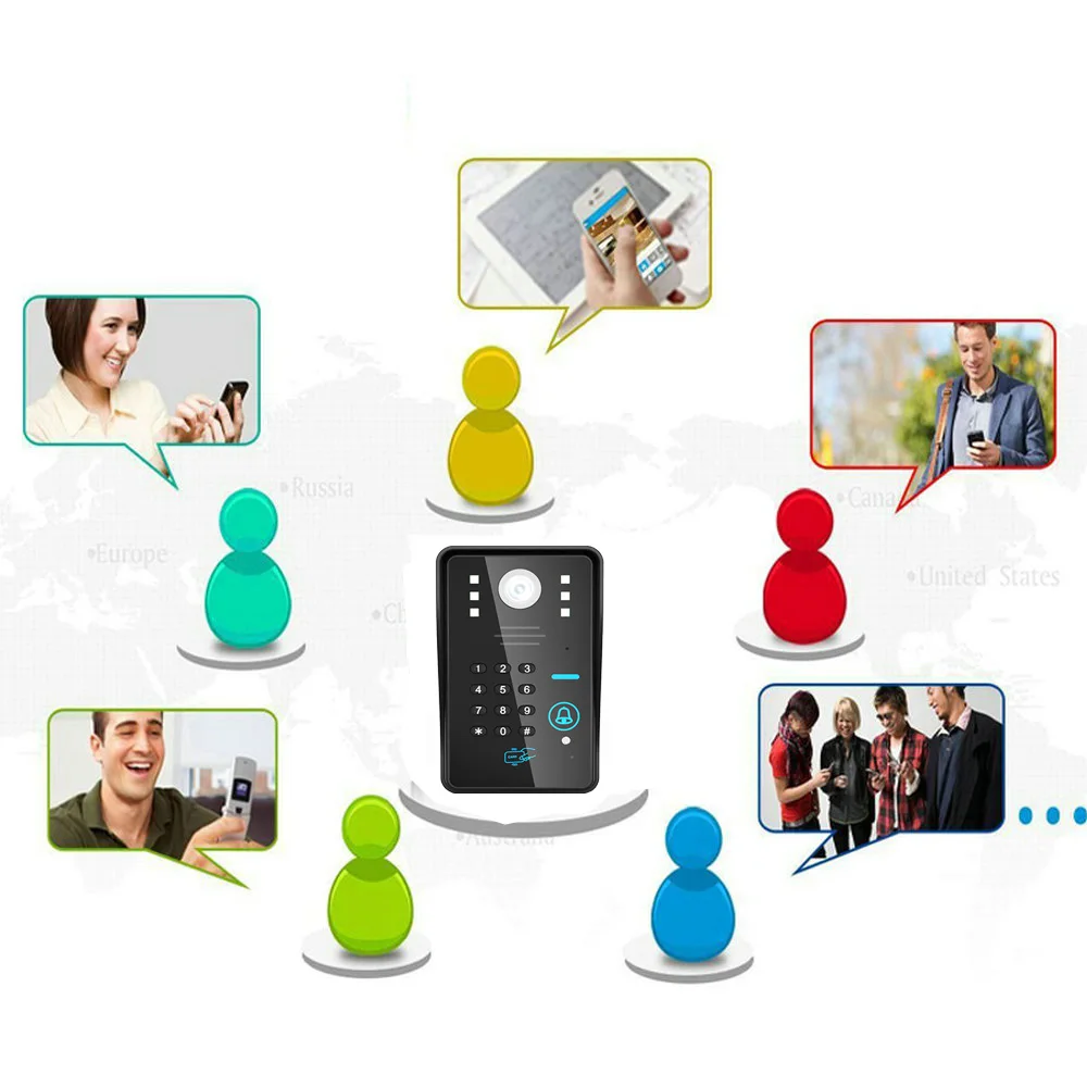 Maotewang sem Fio Senha de Vídeo Porteiro do Telefone da Porta Acesso à Prova Água + sem Fio Wifi Rfid Sistema Visão Noturna Controle Dwireless 3 vídeo porteiro do telefone da porta sistema