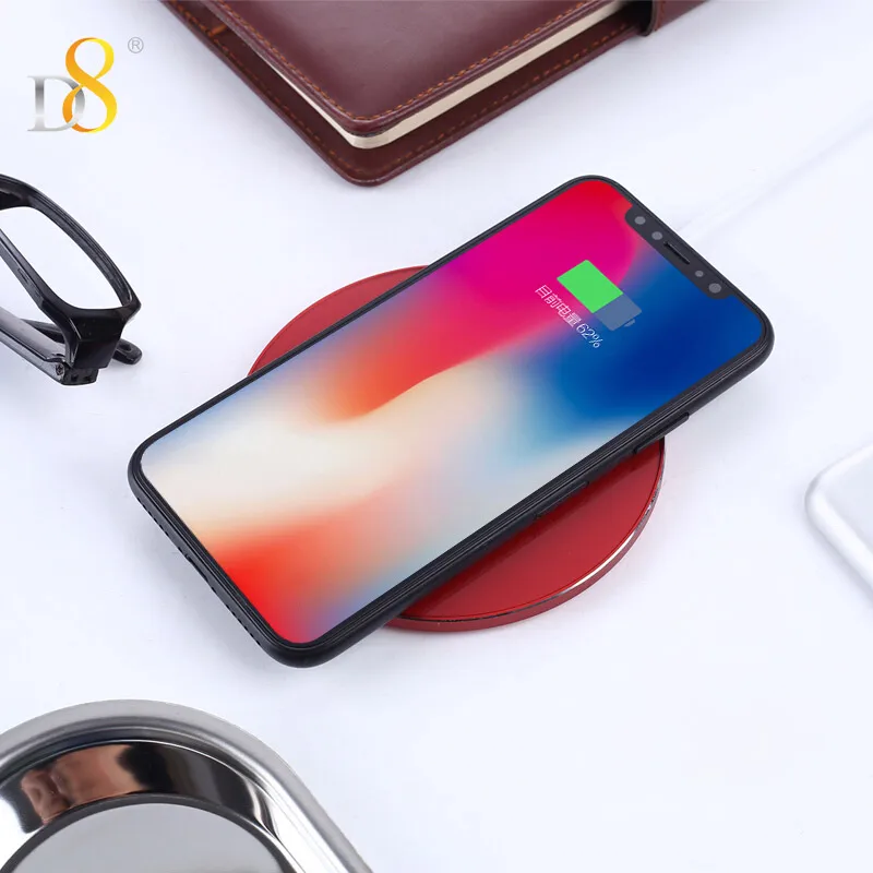 D8 Qi Wireless Charger 10W Solid Universal Fast Charging Pad For iPhone X 8 Plus Ultra Thin 8mm Samsung | Мобильные телефоны и