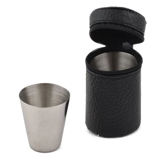 

4 PCS/set Stainless Steel Wine Glass Drinkware Portable Whiskey Wine Cup Shot Measuring Cup for Bars Club Home Travel