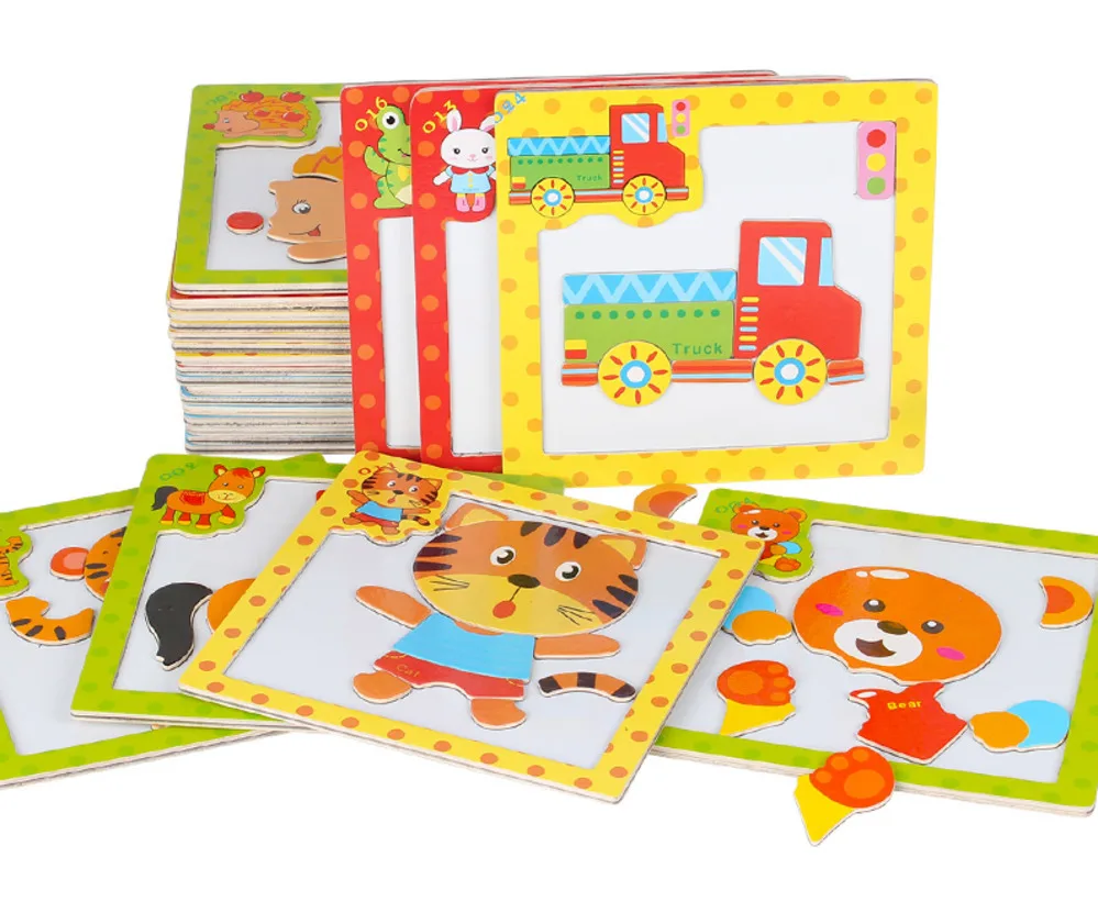 Najtaniej B Dzieci 3D Magnetyczne Puzzle Drewniane Zabawki Cartoon Animals Ruchu Puzzle Tangram Zabawki Edukacyjne Dla Dzieci dla Dzieci