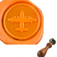 Винтаж самолет пользовательские изображение логотипа свадебные приглашения Воск уплотнительное штамп палисандр ручки комплект