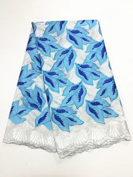 

2018 Free Shipping High Quality Swiss Voile Lace Switzerland With Stones African Embroidered Cotton Lace Fabric For Wedding 5yds