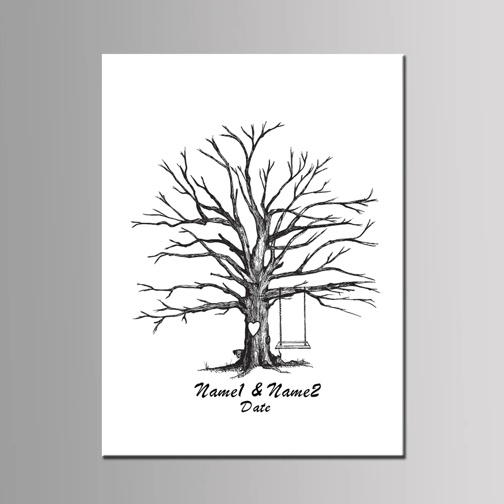Wedding Fingerprint Guest Book Love Tree Hand Draw Wedding Gift Baby Shower Thumbprint Guest Book Birthday Keepsake For Party Aliexpress Com Imall Com