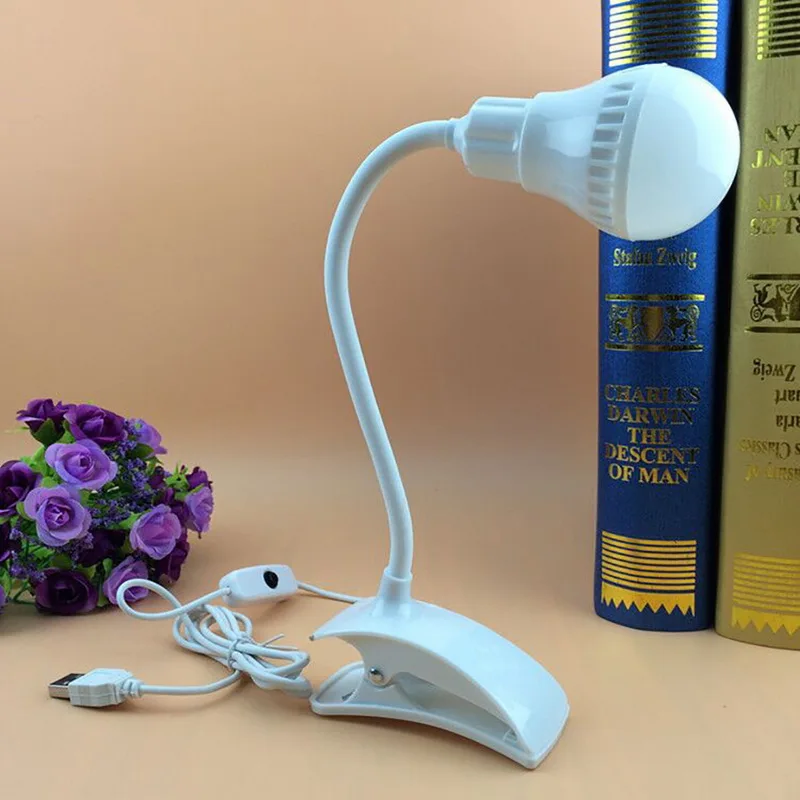 Светодиодные настольные лампы Гибкие USB клиппер зажим защита глаз книга светильник прикроватный Студенческая кровать портативный светильник для чтения