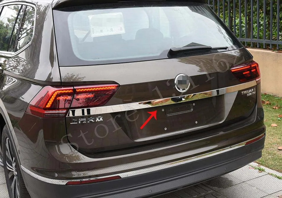 STYO автомобиля из нержавеющей стали Задняя Крышка багажника Накладка защита хвостовой части Задняя отделка крышки багажника для VW Tiguan