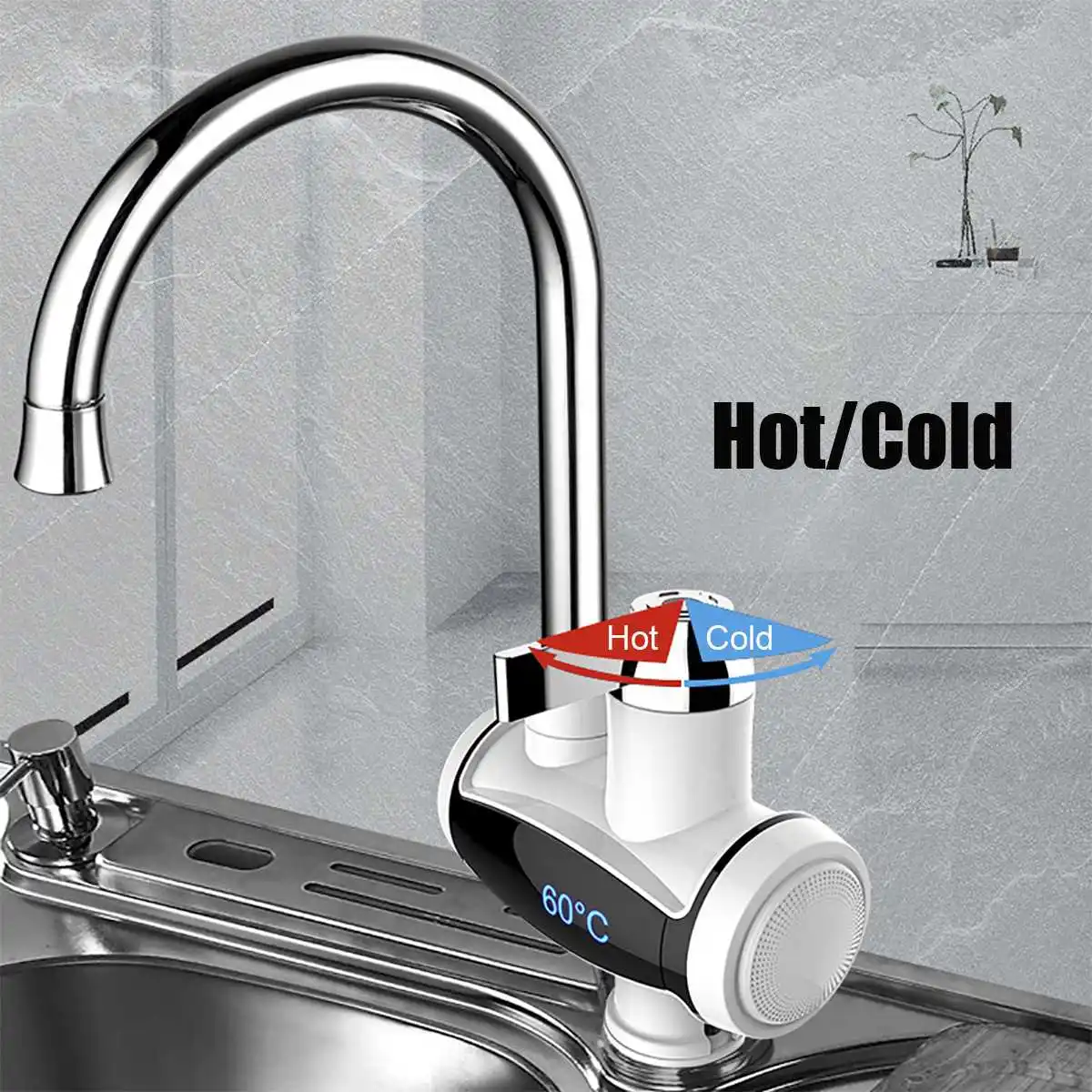 

220V 3000W Digital Display Temperature Hot Kitchen Electric Faucet Heater Tap Cold Heating Faucet Instantaneous Water Heater