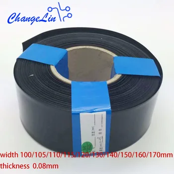 

5 Meters 100 105 110 115 120 130 140 150 160 170 mm 0.08mm Black Heat Shrink Tube for Lithium Battery Cell Pack Wire Cable Wrap