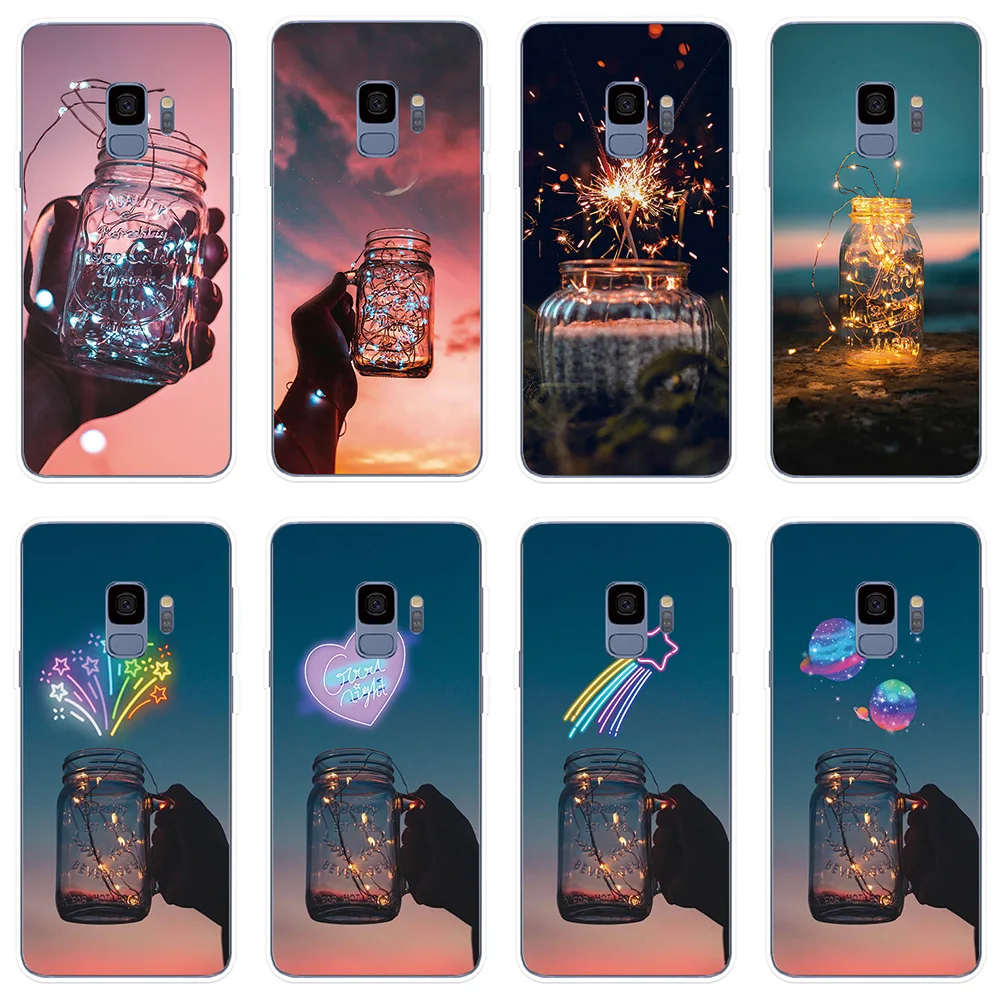 Чехол для телефона Samsung Galaxy S8 S9 S10 Plus S10e S7 S6 Edge S5 светящиеся бутылки с рисунком Note 8 9