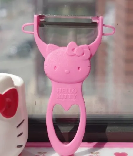 Доставка каваи розовый hello kitty очиститель для овощей и фруктов Parer нож нарезания
