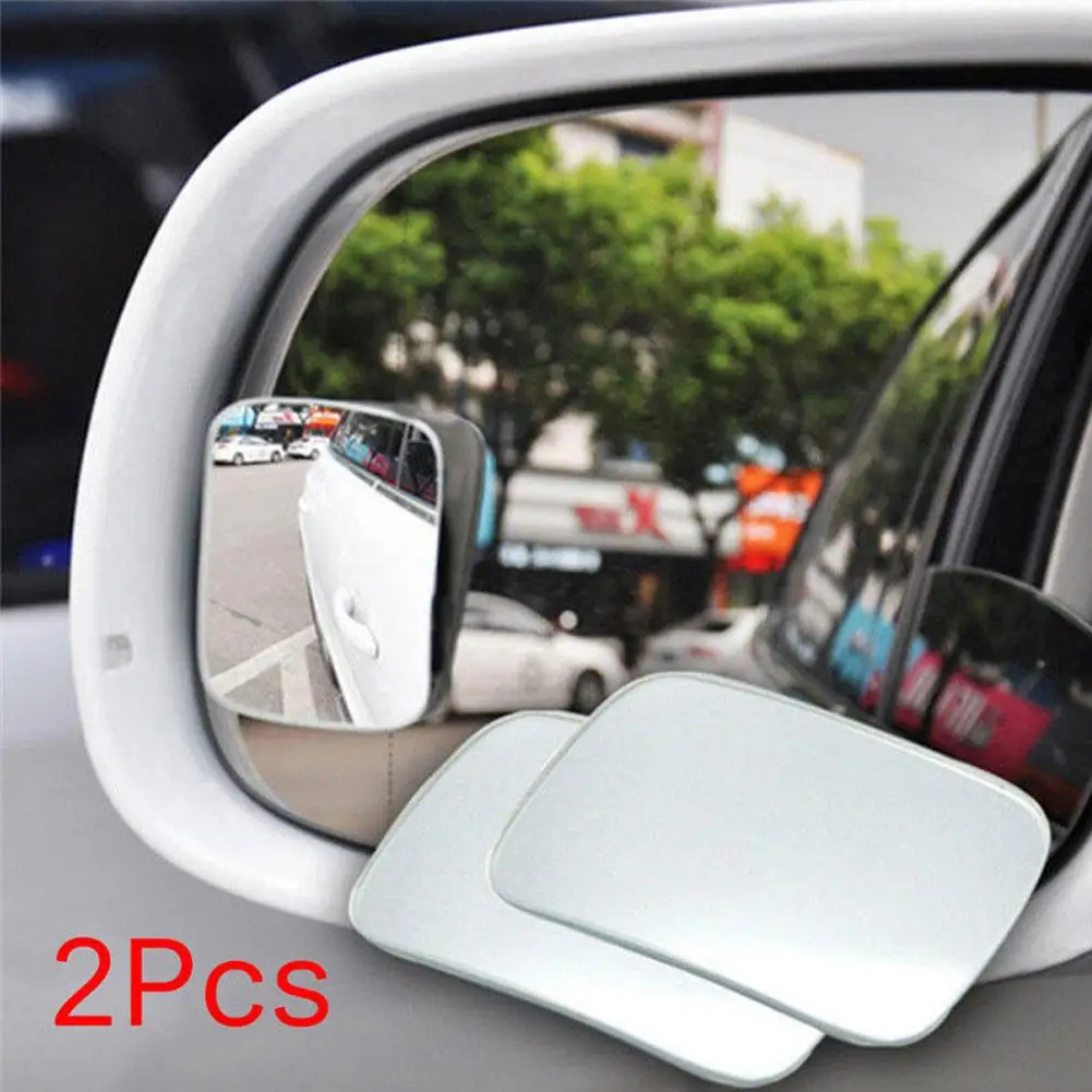 

2Pcs Frameless Blind Spot Car Rear View Mirror 360 Degree Rotation Auto Rearview