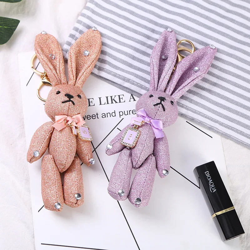 Creative Cute Three Dimensional Rabbit Key Ring Ladies Car Key Chain