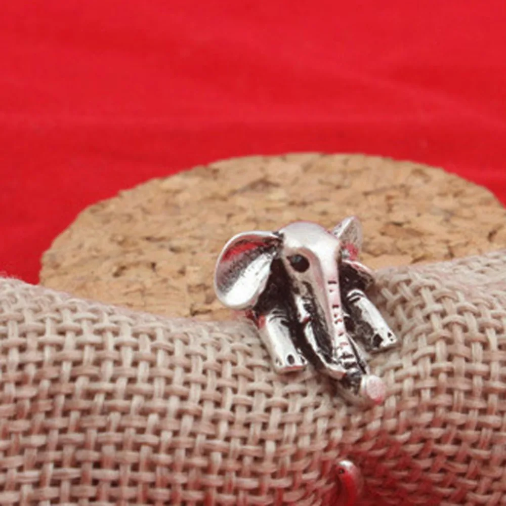 

adjustable Animal Wrap Rings elephant Unique Trendy Retro Vintage Boho Chic Mid Finger Ring for Women and Girls jewelry 3D open