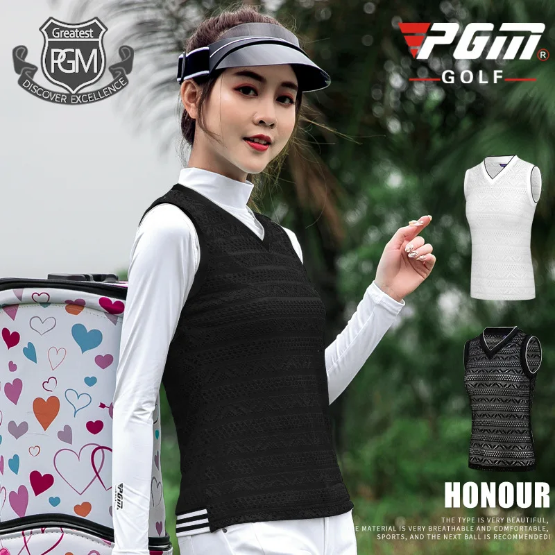 

Women Lace Mesh Golf Vest Tops Ladies Breathable Sleeveless Tops Spring Autumn V Neck Waistcoat Vest In 3 Colors D0779