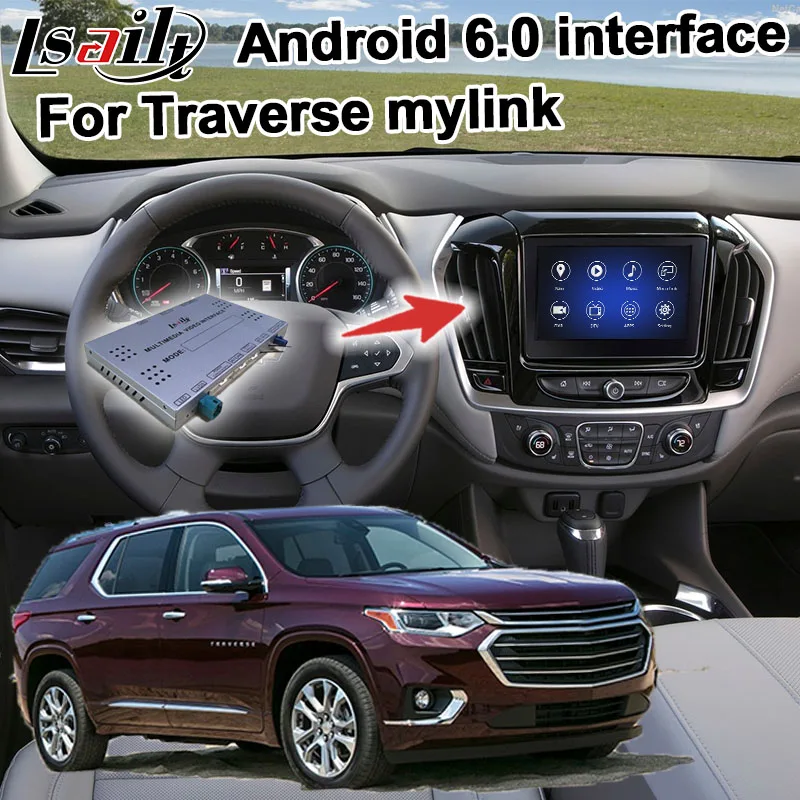 

Android navigation box for Chevrolet Traverse 2017 Mylink Intellilink system video interface with Carplay GPS youtube