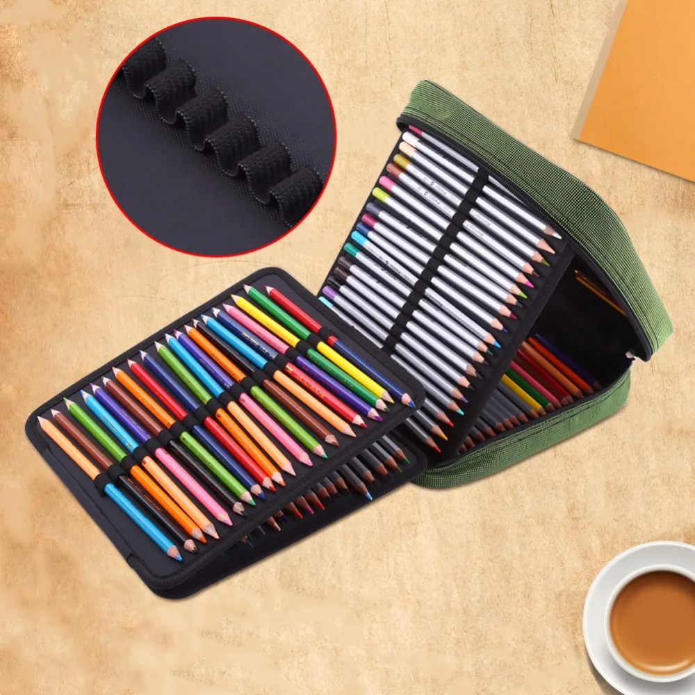 

160 Slots Colored Pencils Universal Pencil Bag Pen Case School Stationery PencilCase Drawing Painting Storage Pouch Pencil Box