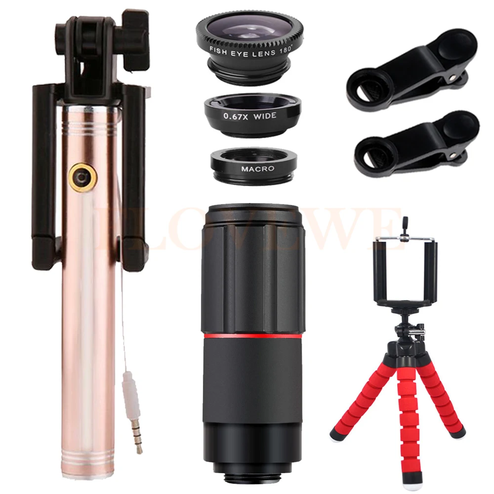 8X Telephoto Zoom Lenses Wide Angle Macro Fish eye Lentes Phone lens