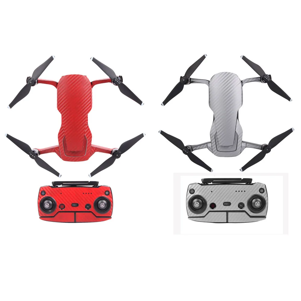 Wtohobby ПВХ наклейка углеродное волокно графические Стикеры для DJI Mavic Air Skin 3 батареи дистанционного самолета полный набор наклейки