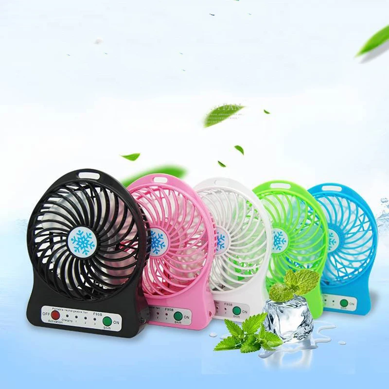 

Portable Personal Mini Fan With Light Adjustable 3 Speed USB Rechargeable Fans Home Office Desk Cooler Fan Summer Air Cooler