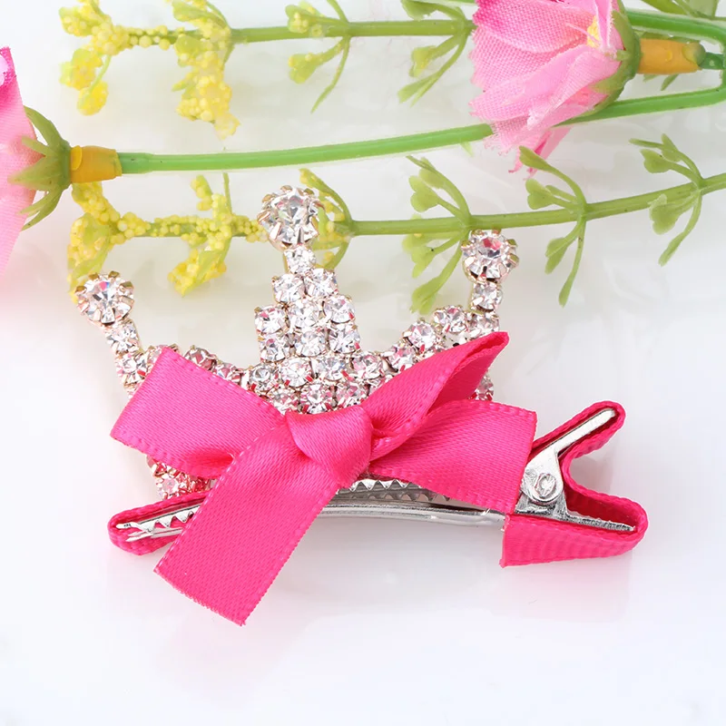 C New Crown Hairpins Rhinestone Tiaras With Imitation Pearl Barrette