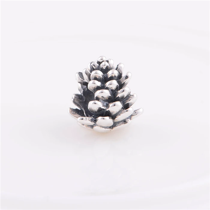 

Sterling Silver 925 Fits Chamilia Charms Bracelet Pine Nuts Vintage Charm Beads European Style Women DIY Jewelry For Choker