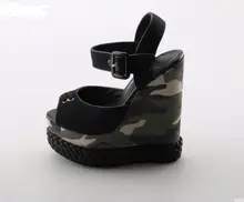 New Brand Sexy Peep toe Platform wedge sandal for woman 2018 Camouflage printed ankle strap sandal super high woman shoes New Brand Sexy Peep toe Platform wedge sandal for woman 2018 Camouflage printed ankle strap sandal super high woman shoes