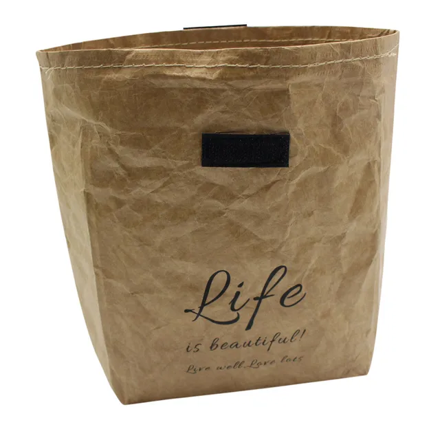 Cute Storage Bag Kraft Paper Laundry Bag Baby Kids Toys Fruit Flower