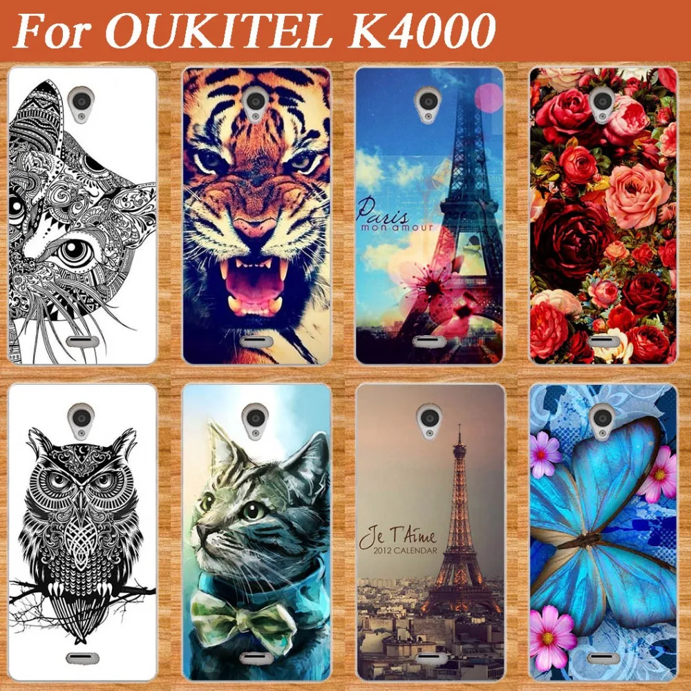 

Fashion Painting beautiful flowers animals and Towers DIY Colored Case Cover For OUKITEL K4000 Phone Back Case For OUKITEL K4000