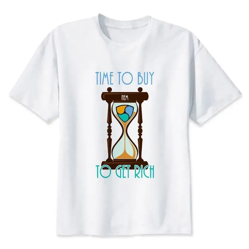 Crypto T Shirt Men Funny Design Time To Buy To Get Rich Ethereum Bitcoin Printed O-Neck Sunlight Men T-Shirt Top Tee