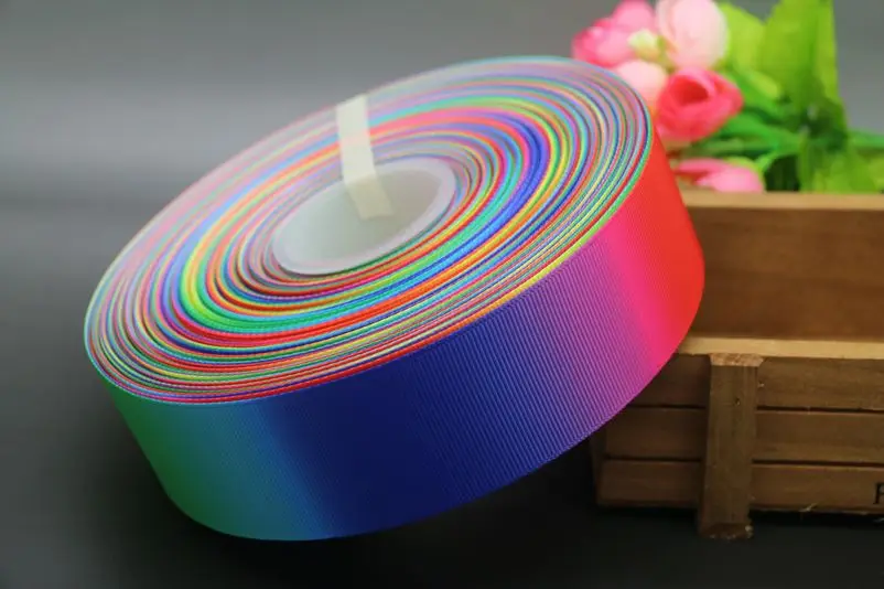 Градиентные цвета радуги 4 размера печатные корсажные ленты Головные уборы бант для волос diy вечерние украшения оптом OEM B1447
