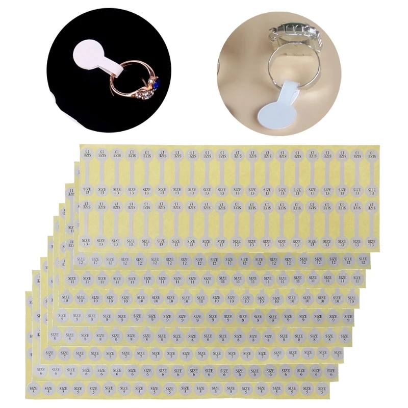 

100Pcs White Paper Jewelry Sticker Ring Size Tag Labels Jewelry Display Cards Jewelry Tool
